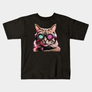 the cat is singing Kids T-Shirt